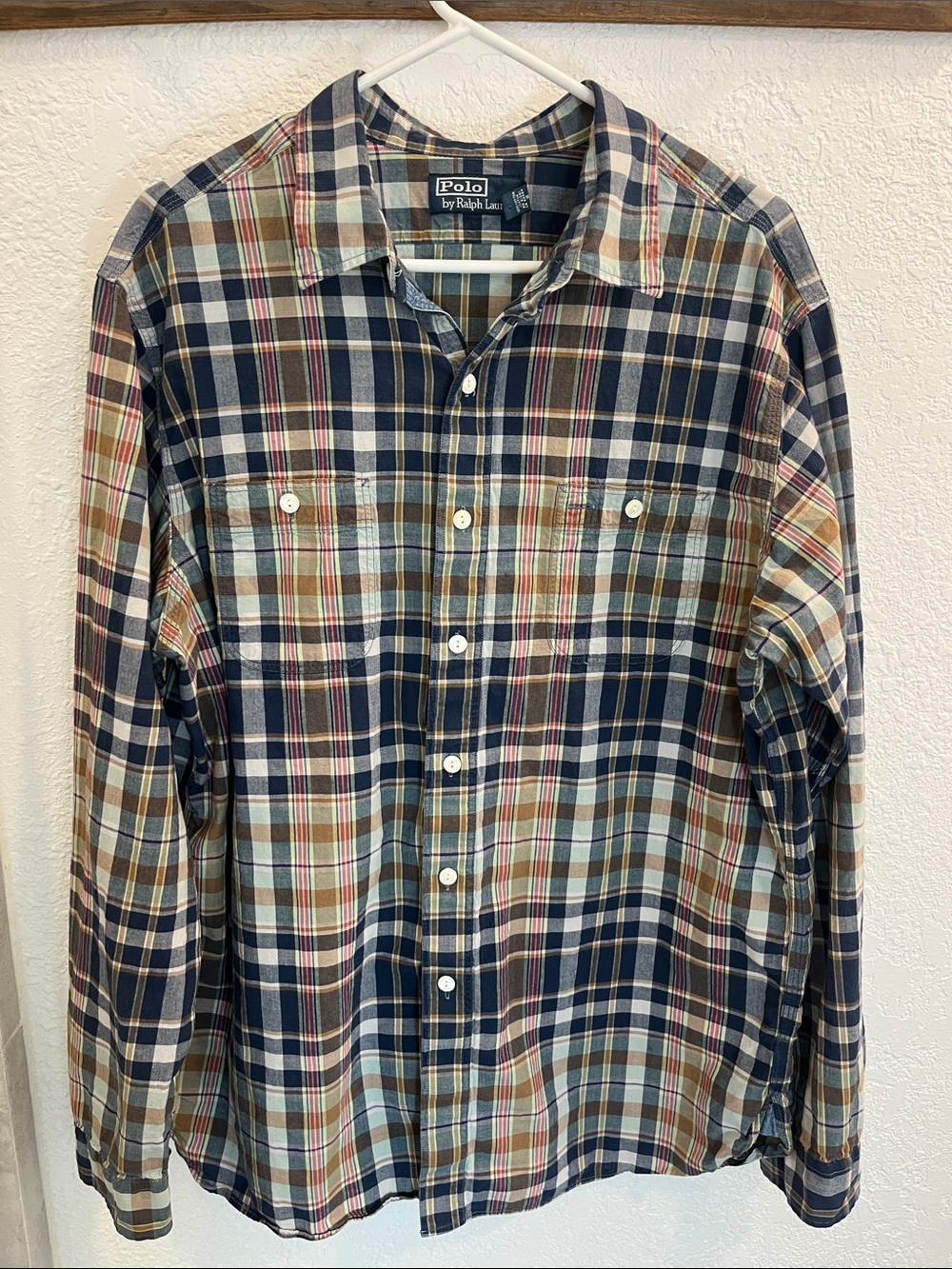 Polo by Ralph Lauren Navy Multi-Color Plaid Button-Down Shirt